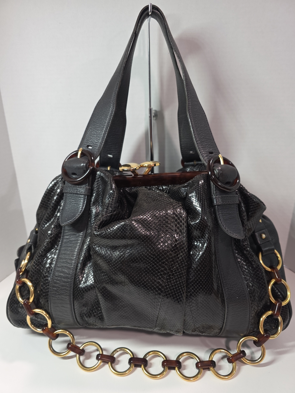 Marc Jacobs Stam Black Snake Vintage Shoulder Bag